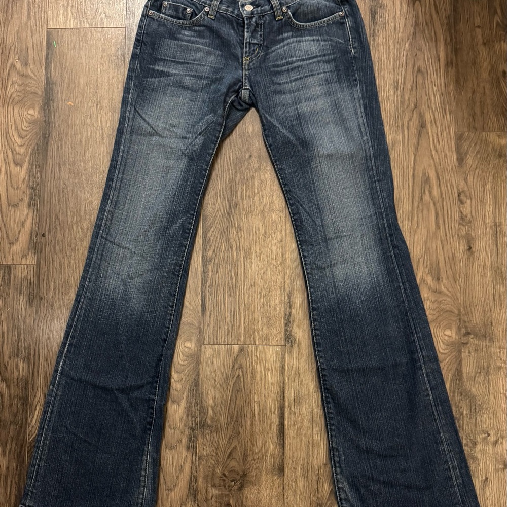 bebe Bootcut Jeans Women’s Size 27 – Dark Wash – Embroidered Back Pockets